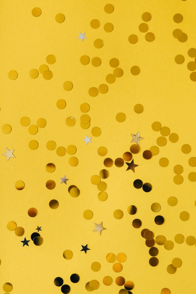 Guldglitter och stjärnor