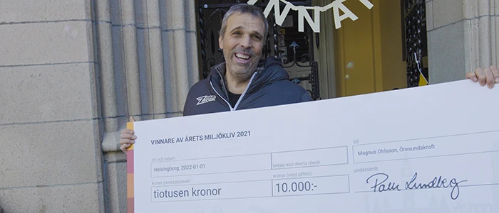 Magnus Ohlsson fick priset Årets miljökliv 2021. Foto Martin Sörbo
