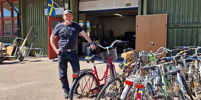 Ernest Horvat, arbetsledare för cykelverkstaden