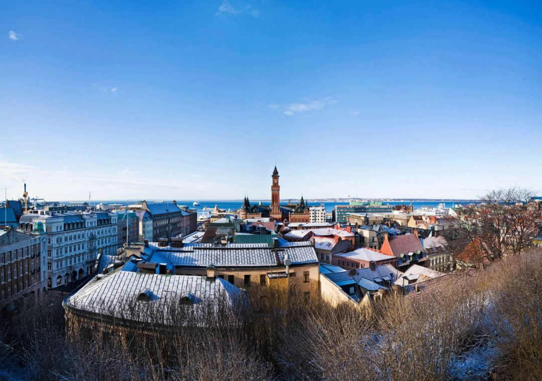 Vy över centrala Helsingborg