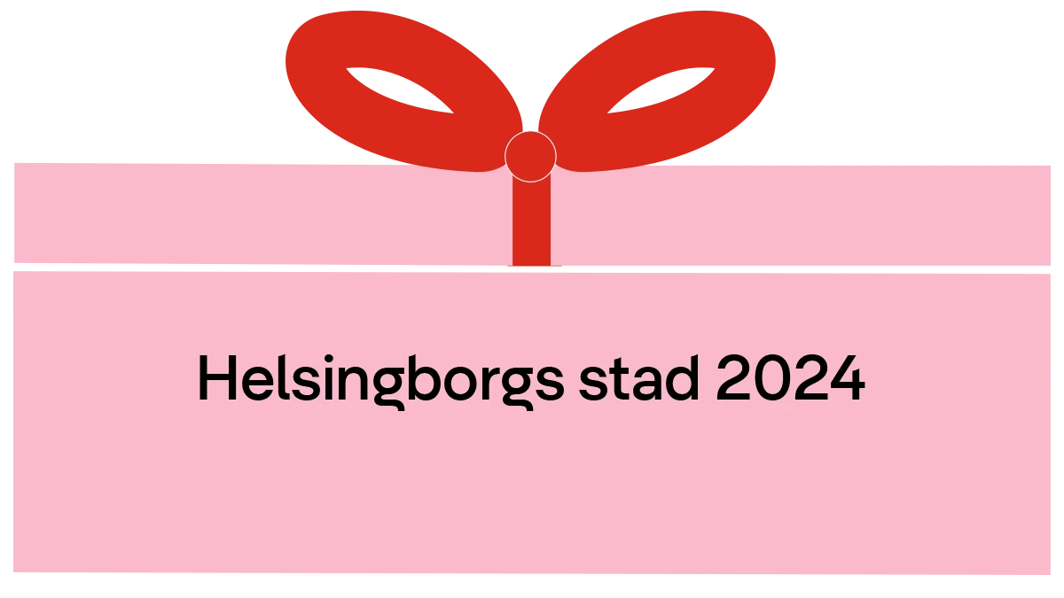 Tecknad figur, föreställer julklapp.