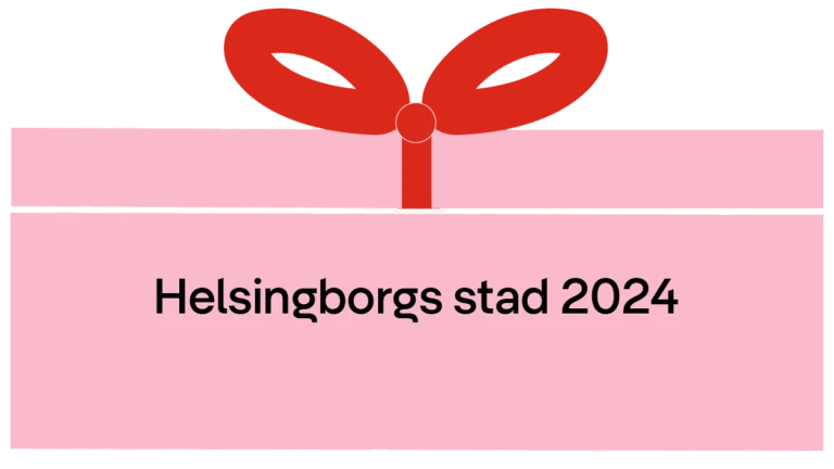 Tecknad figur, föreställer julklapp.