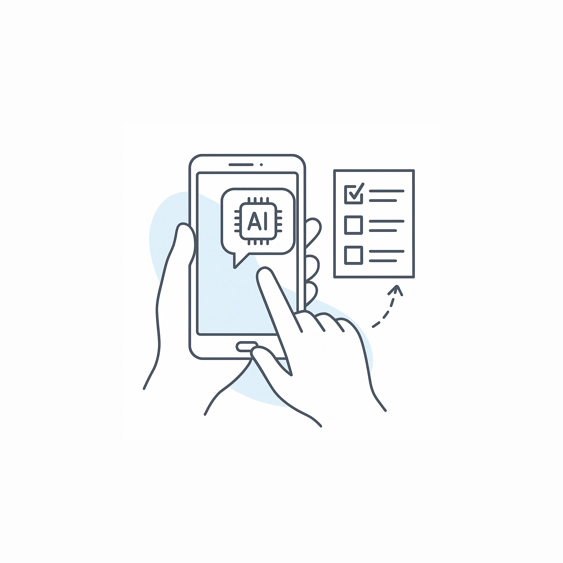 Illustration av AI-guide