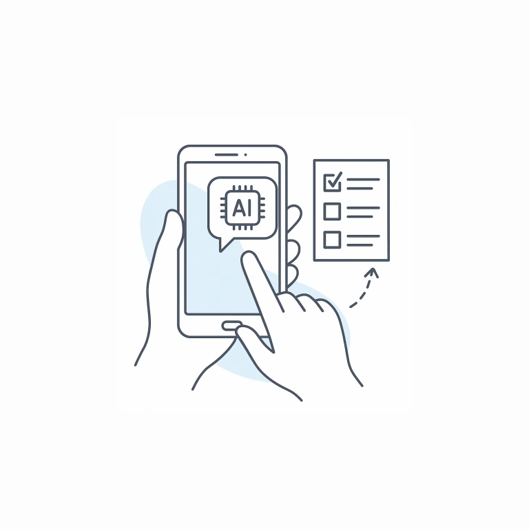 Illustration av AI-guide
