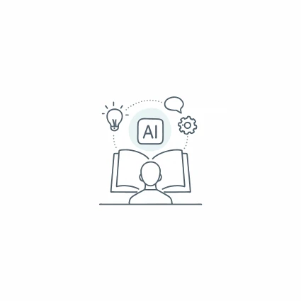 Illustration av person som läser en bok