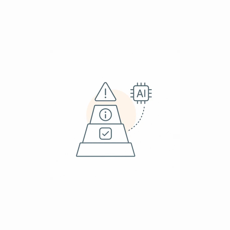 Illustration av risker i en pyramid
