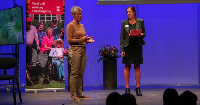Omsorgsdirektör Annika Andersson och verksamhetschef Ingrid Bergh invigde vårdboendedagen.