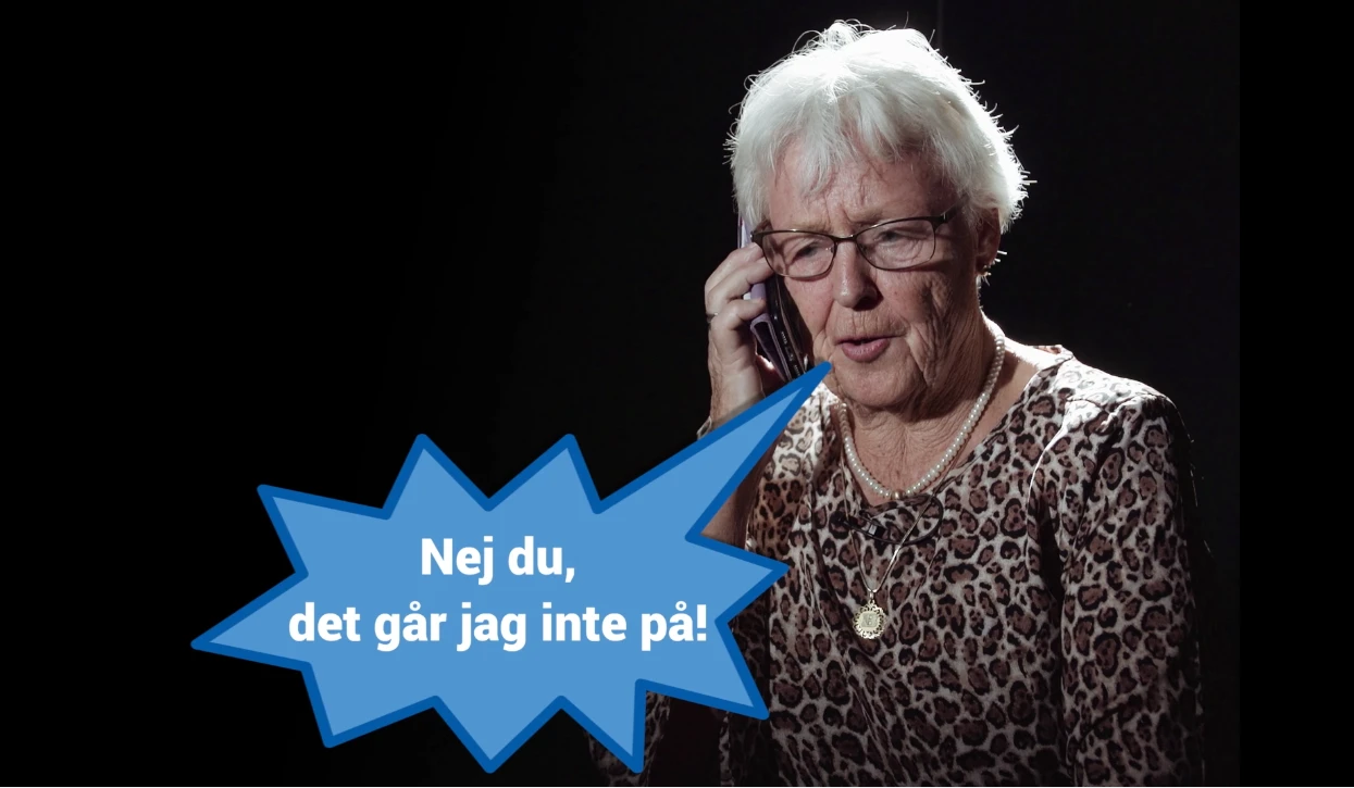 Bild från film kvinna i telefon förebygga brott