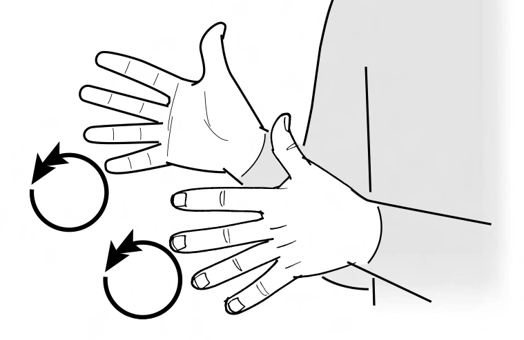 Tecknet för teckna. Illustration: Ritade tecken © Specialpedagogiska skolmyndigheten.