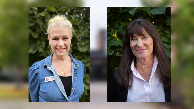 Cecilia Magnander och Raija Landgren delar på ledarskapet som enhetschefer på Pålsjö park korttidsenhet och dygnsavlösning.
