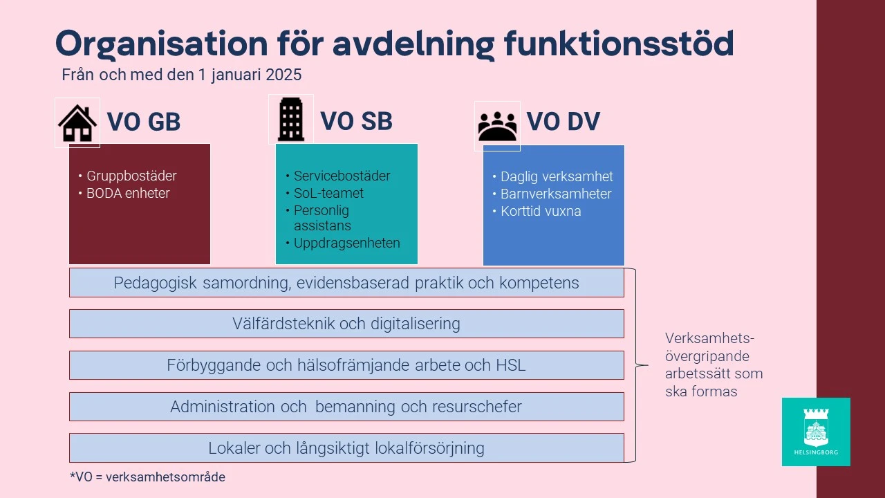 Schematisk bild över ny organisation funktionsstöd