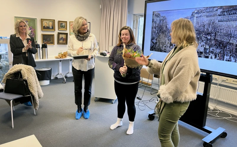 Från vänster; Annica Pihl, Jeccica Linde, Annica Varga och Susanne Rosenström vid prisutdelningen av Sluta göra-tävlingen.