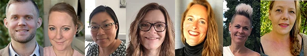 Våra systemförvaltare Oskar Hanborg, My Persson, Hedvig Klippenbock, Jessica Wredström, Susan Äng och Karin Linde samt systemadministratör Nina Johansson.