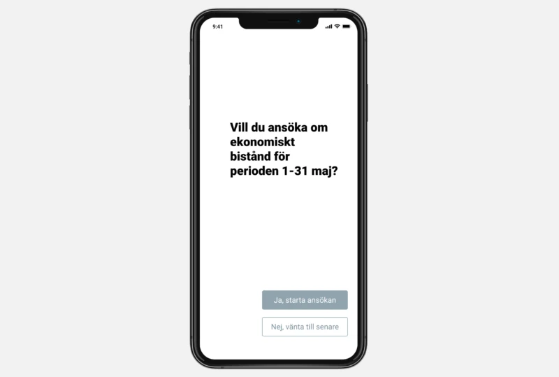 En prototyp på en startsida.
