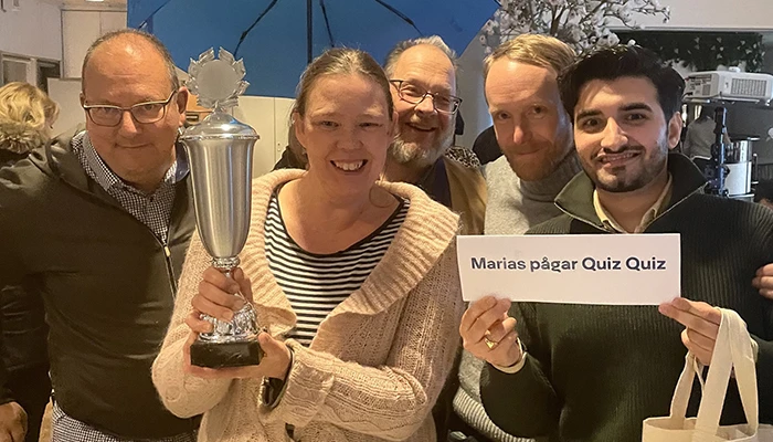 Laget bestod av: Johan Persson Maria Nordstrand, Arne Gunnarsson, David Lundin och Rami Raghid från avdelningen kommunikation och näringsliv.