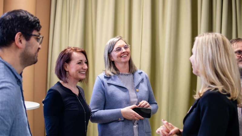 Delar av arbetsgruppen för dataanalys i Helsingborgs stads skolor, med Antonio Alas, Andreia Balan, Jenny Sonesson och Annacarin Jendland.