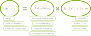 Bild av the simple view of reading från Legi Lexi
