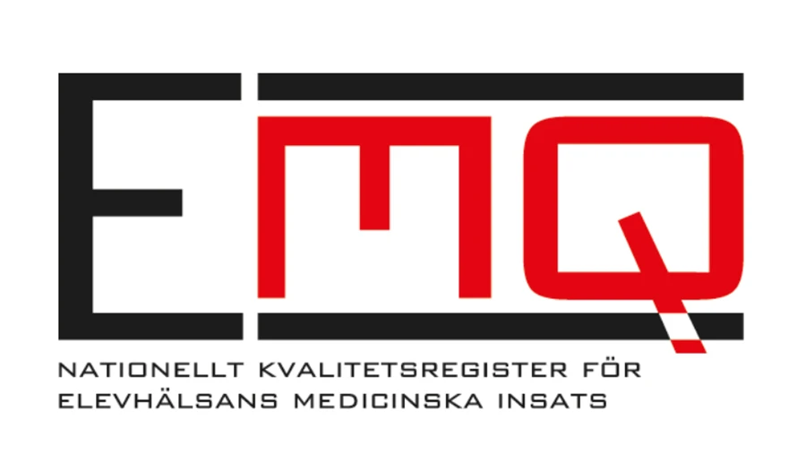 Logotyp för EMQ, Nationellt kvalitetsregister för elevhälsans medisinska insats.