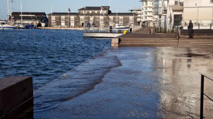 Högt vatten i Norra Hamnen