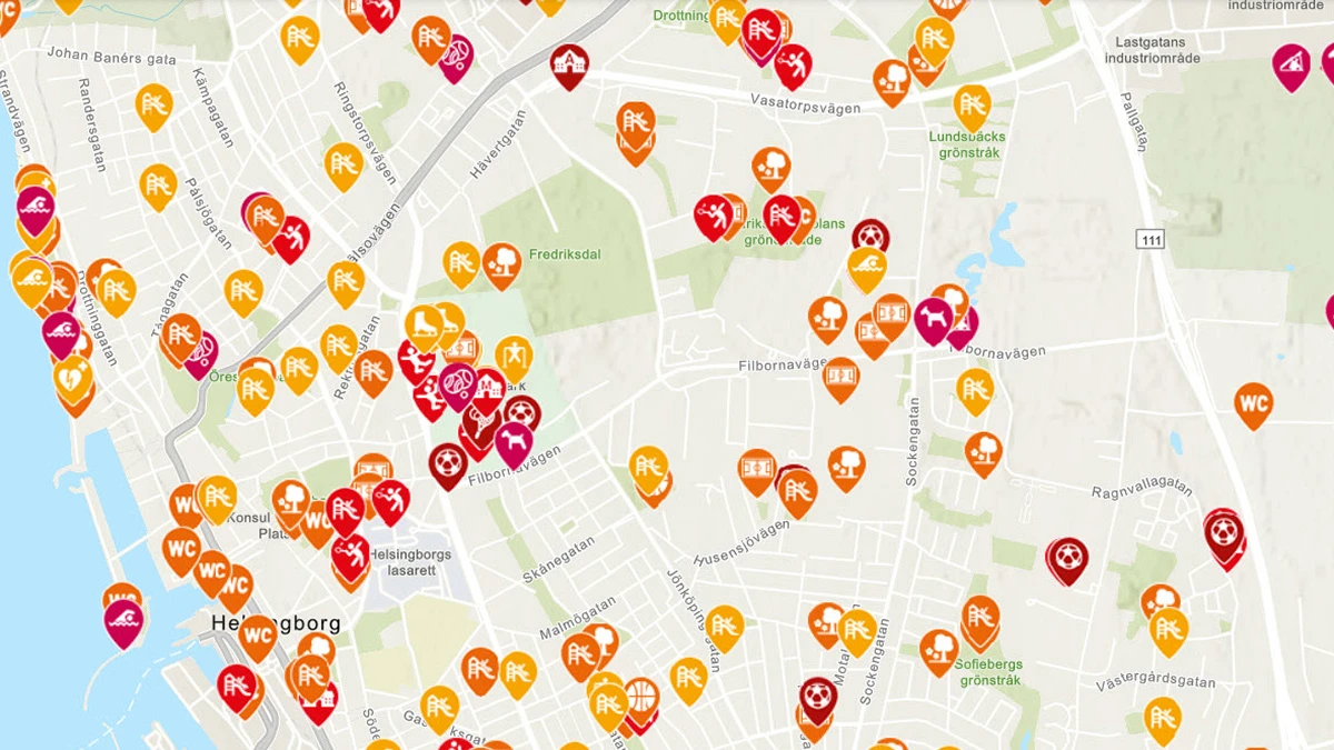 Del av Helsingborgs stadsatlas, en av Helsingborgs stads alla publika kartor